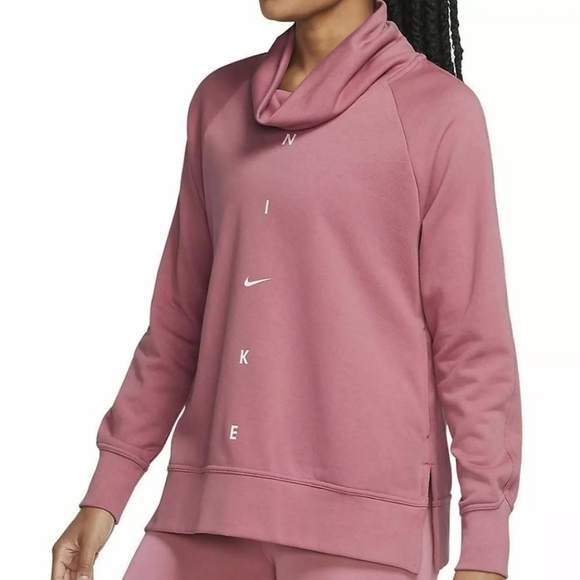 Nike Women's Get Fit Funnel-Neck Pink Sweatshirt (CU5659-614) size 2x - Picture 1 of 12